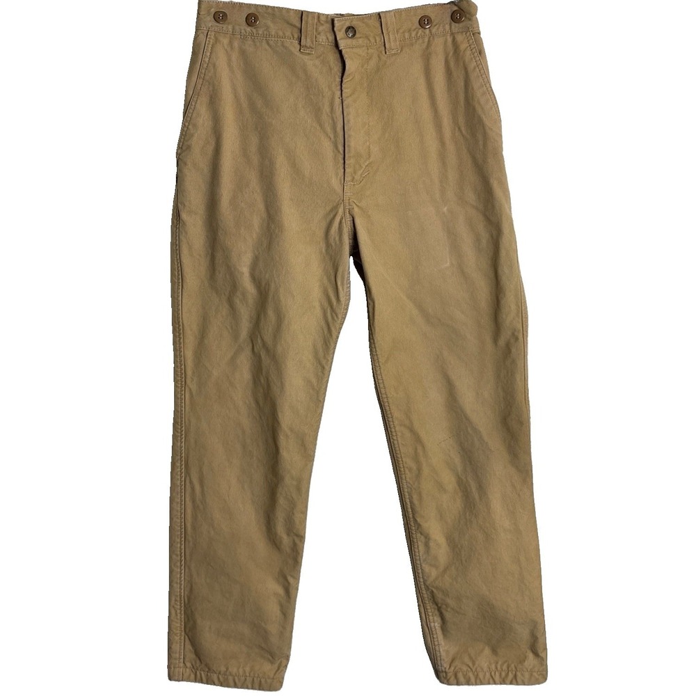 Vintage Filson Dry Tin Cloth Flannel Lined Pants 30x30 Tan Canvas Workwear USA